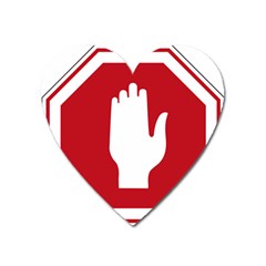 Road Sign Stop Hand Finger Heart Magnet