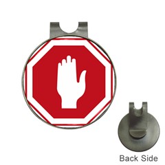Road Sign Stop Hand Finger Hat Clips With Golf Markers