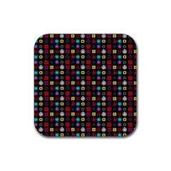 N Pattern Holiday Gift Star Snow Rubber Square Coaster (4 Pack)  by Alisyart