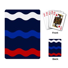 Wave Line Waves Blue White Red Flag Playing Card