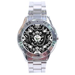 Wrapping Paper Nightmare Monster Sinister Helloween Ghost Stainless Steel Analogue Watch by Alisyart