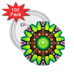 Design Elements Star Flower Floral Circle 2 25  Buttons (100 Pack)  by Alisyart