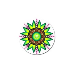 Design Elements Star Flower Floral Circle Golf Ball Marker