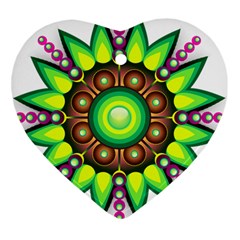 Design Elements Star Flower Floral Circle Heart Ornament (two Sides) by Alisyart