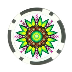 Design Elements Star Flower Floral Circle Poker Chip Card Guard (10 Pack)