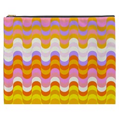 Dna Early Childhood Wave Chevron Rainbow Color Cosmetic Bag (xxxl)  by Alisyart