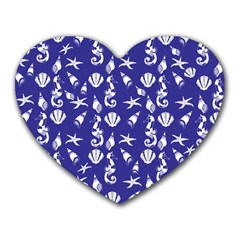 Seahorse Pattern Heart Mousepads by Valentinaart