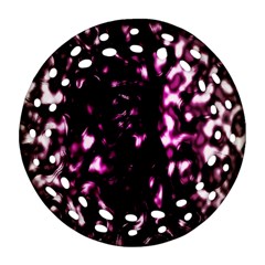 Background Structure Magenta Brown Round Filigree Ornament (two Sides) by Simbadda