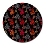 Leaves Pattern Background Round Mousepads