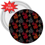 Leaves Pattern Background 3  Buttons (10 pack) 