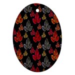 Leaves Pattern Background Oval Ornament (Two Sides)