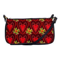 Digitally Created Seamless Love Heart Pattern Tile Shoulder Clutch Bags by Simbadda
