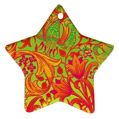 Floral Pattern Star Ornament (two Sides) by Valentinaart