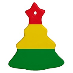 Rasta Colors Red Yellow Gld Green Stripes Pattern Ethiopia Ornament (christmas Tree)  by yoursparklingshop
