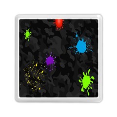 Black Camo Spot Green Red Yellow Blue Unifom Army Memory Card Reader (square)  by Alisyart
