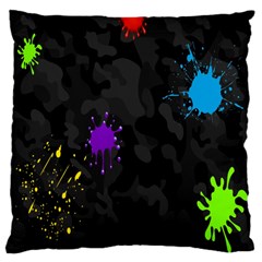 Black Camo Spot Green Red Yellow Blue Unifom Army Large Cushion Case (one Side) by Alisyart