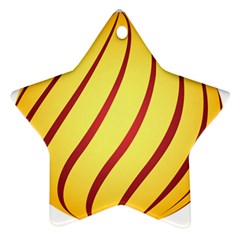 Yellow Striped Easter Egg Gold Ornament (star) by Alisyart