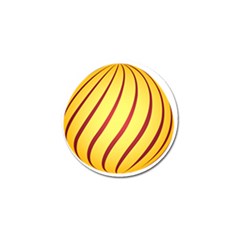 Yellow Striped Easter Egg Gold Golf Ball Marker