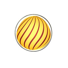Yellow Striped Easter Egg Gold Hat Clip Ball Marker (10 Pack)