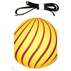 Yellow Striped Easter Egg Gold Shoulder Sling Bags by Alisyart