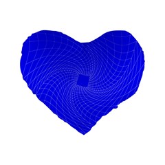 Blue Perspective Grid Distorted Line Plaid Standard 16  Premium Flano Heart Shape Cushions