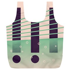 Day Sea River Bridge Line Water Full Print Recycle Bags (l)  by Alisyart