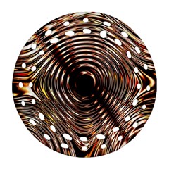 Gold Waves Circles Water Wave Circle Rings Ornament (round Filigree) by Alisyart