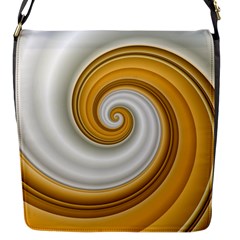 Golden Spiral Gold White Wave Flap Messenger Bag (s) by Alisyart
