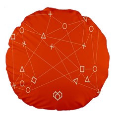 Leadership Deep Dive Orange Line Circle Plaid Triangle Large 18  Premium Flano Round Cushions