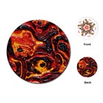 Lava Active Volcano Nature Playing Cards (Round) 