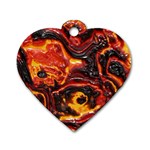Lava Active Volcano Nature Dog Tag Heart (One Side)