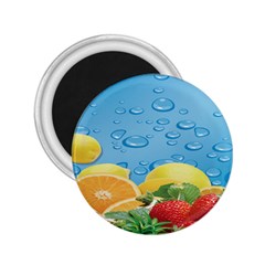 Fruit Water Bubble Lime Blue 2 25  Magnets