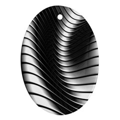 Metallic Waves Oval Ornament (two Sides)