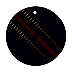 Material Design Stripes Line Red Blue Yellow Black Round Ornament (two Sides) by Alisyart