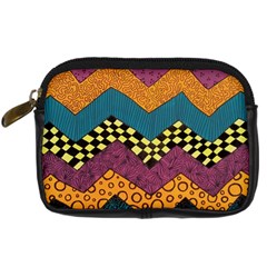 Painted Chevron Pattern Wave Rainbow Color Digital Camera Cases