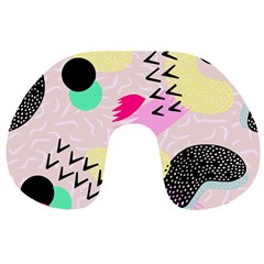 Pink Circle Red Pattern,sexy Travel Neck Pillows by Alisyart