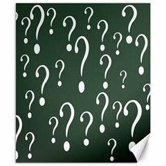 Question Mark White Green Think Canvas 8  X 10  by Alisyart