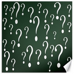 Question Mark White Green Think Canvas 12  X 12  
