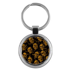 Sparkling Glitter Skulls Golden Key Chains (round)  by ImpressiveMoments
