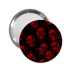 Sparkling Glitter Skulls Red 2 25  Handbag Mirrors by ImpressiveMoments