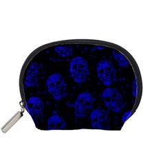 Sparkling Glitter Skulls Blue Accessory Pouches (small)  by ImpressiveMoments