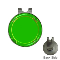 Green Circle Fractal Frame Hat Clips With Golf Markers by Simbadda