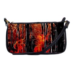 Forest Fire Fractal Background Shoulder Clutch Bags