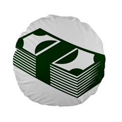 Rich Dollar Money Green Standard 15  Premium Round Cushions by Alisyart