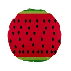 Watermelon Fan Red Green Fruit Standard 15  Premium Flano Round Cushions