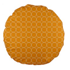Yellow Circles Large 18  Premium Flano Round Cushions by Alisyart
