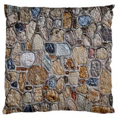 Multi Color Stones Wall Texture Large Flano Cushion Case (one Side) by Simbadda