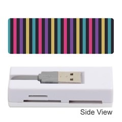 Stripes Colorful Multi Colored Bright Stripes Wallpaper Background Pattern Memory Card Reader (stick)  by Simbadda