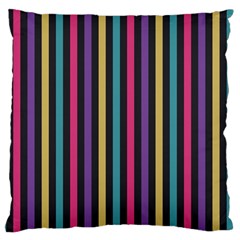 Stripes Colorful Multi Colored Bright Stripes Wallpaper Background Pattern Large Cushion Case (two Sides) by Simbadda