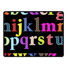 Alphabet Letters Colorful Polka Dots Letters In Lower Case Fleece Blanket (small) by Simbadda